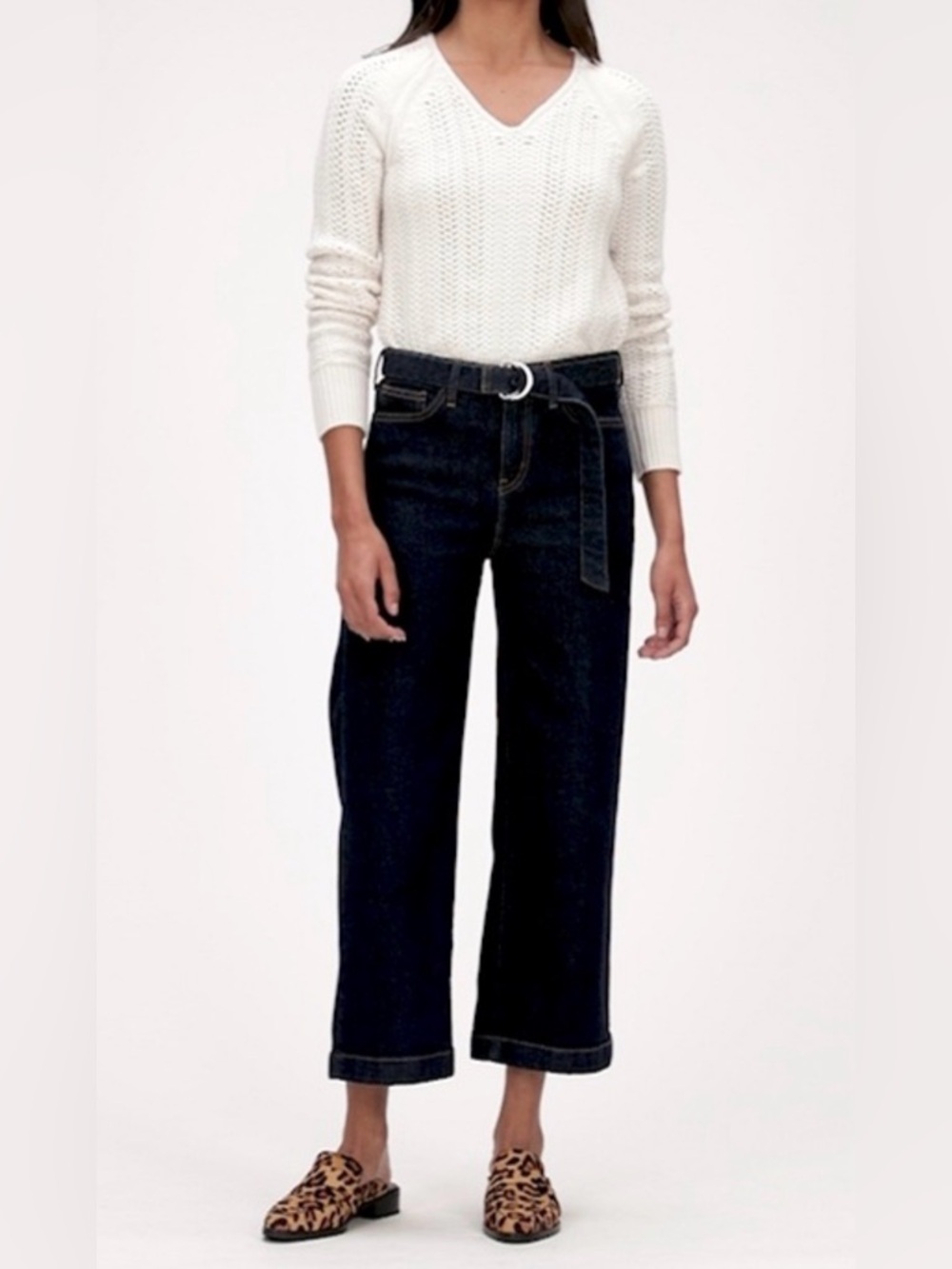 Banana Republic High Rise Wide Leg Crop Jeans